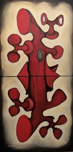 Magic Red Orchid -Guatemala 2025 van Brenda Barnum, Schilderij te koop op Singulart