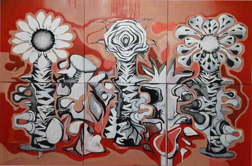 Tree Trunk Girls van Brenda Barnum, Schilderij te koop op Singulart