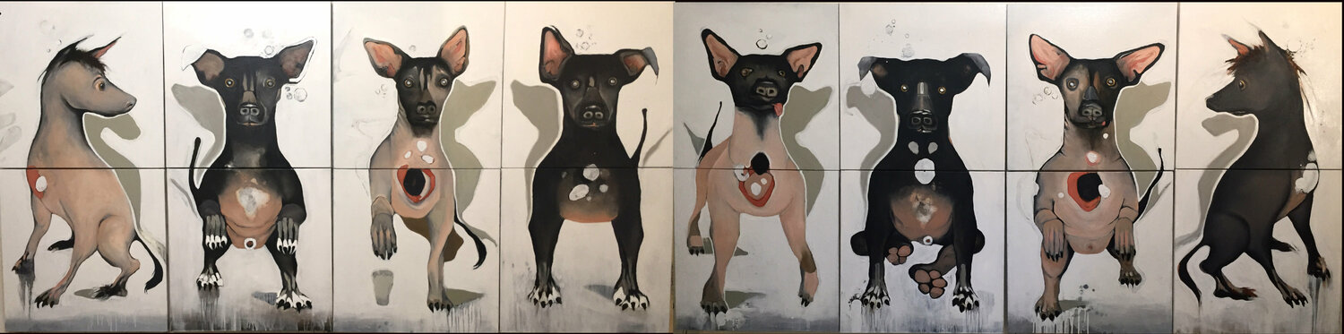 Dogs of the Americas Brenda Barnum Originalgemälde zu verkaufen