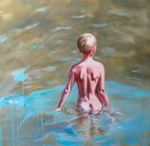 You can not step into the same river twice van Katerina Hatzi, Schilderij te koop op Singulart