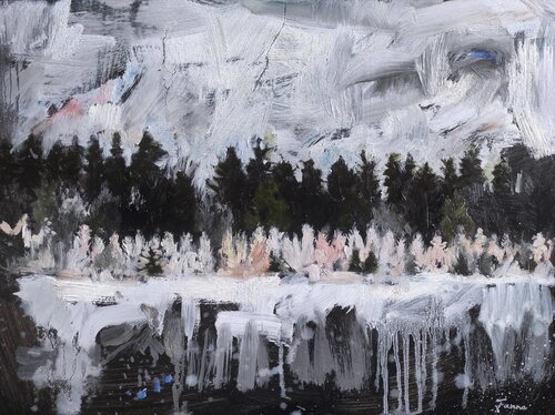 Forest With Silver di Janna Prinsloo, Pittura in vendita su Singulart