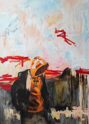 The Red Line di Janna Prinsloo, Pittura in vendita su Singulart
