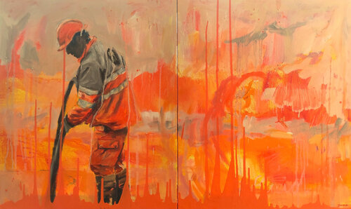 Exploration of the Orange Realm di Janna Prinsloo, Pittura in vendita su Singulart