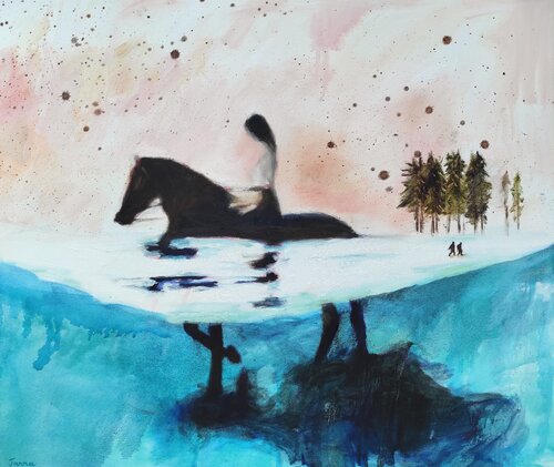 Riding Through Water 1 de Janna Prinsloo, Pintura a la venta en Singulart