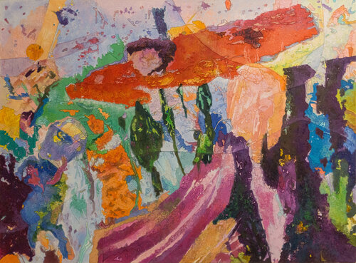 Aus der Reihe Astralreise II,   " Die Wende erleben im Flug zu den Himmelskörpern" von Erika Seywald, Malerei kaufen auf Singulart