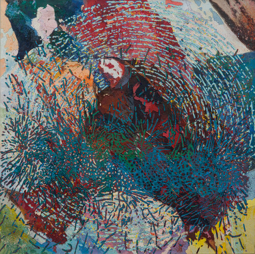 Erdmensch mit aufgebrochener Schale di Erika Seywald, Pittura in vendita su Singulart