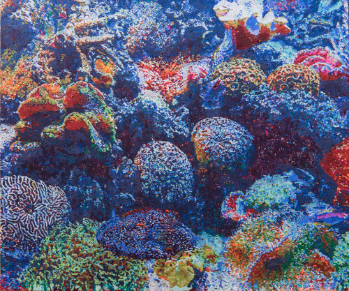 Aus der Tiefe gesehen  - Wachstum, Werden und Vergehen van Erika Seywald, Schilderij te koop op Singulart