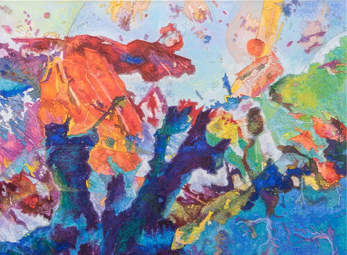 Flucht aus dem Labyrinth der seltsamen Geschehnisse van Erika Seywald, Schilderij te koop op Singulart