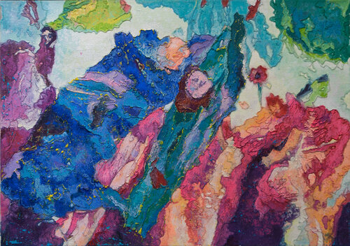 Aus der Reihe: lebhafte Visionen  | Begegnung par Erika Seywald, Peinture en vente sur Singulart