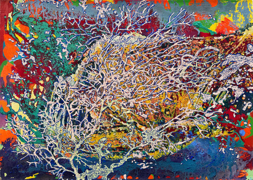 Getarnter Passant der Tiefe di Erika Seywald, Pittura in vendita su Singulart