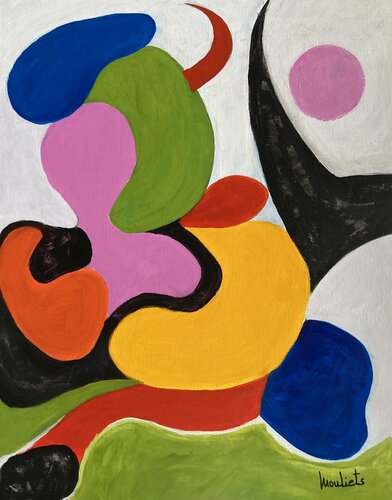 Bullfighter and bull di Mariam Mouliets, Pittura in vendita su Singulart