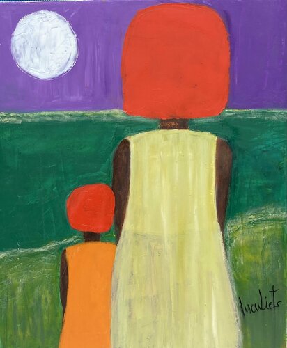 Mère et enfant di Mariam Mouliets, Pittura in vendita su Singulart