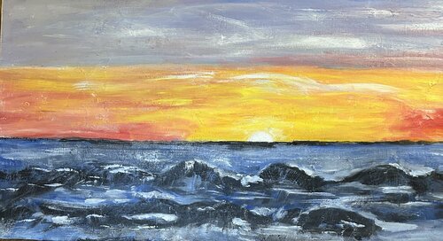 Couche de soleil à Biarritz by Mariam Mouliets, 회화 for Sale on Singulart