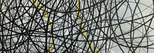 Time and Space (with yellow and grey)) by Jelena Antic, Painting for Sale on Singulart