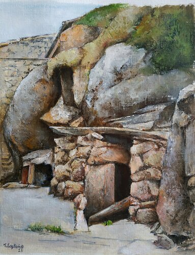 Subida al mirador del Torojon en Fermoselle. par Tomás Castaño, Œuvre sur papier en vente sur Singulart