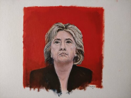 Hillary Clinton- Retrato by Tomás Castaño, Work on Paper for Sale on Singulart