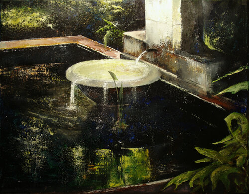 Fuente de los jardines  de la casa del Pintor Sorolla-Madrid von Tomás Castaño, Malerei kaufen auf Singulart