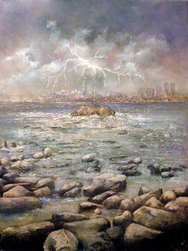 Tormenta en Benidorm by Tomás Castaño, Painting for Sale on Singulart