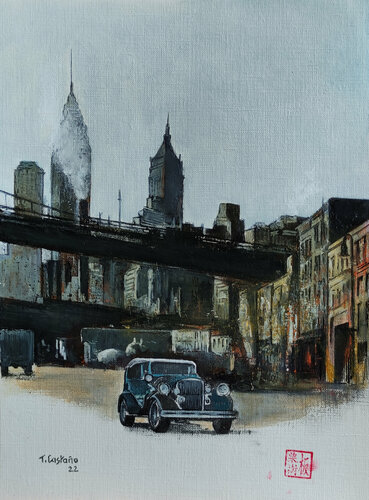 South Street-Manhattan par Tomás Castaño, Œuvre sur papier en vente sur Singulart