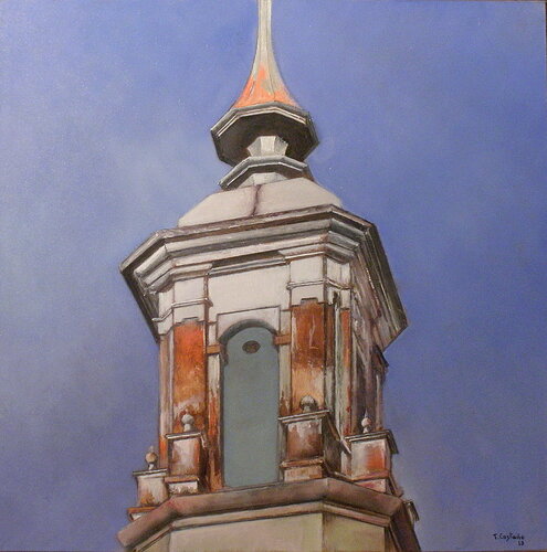 Torre de la Iglesia de San Miguel-Segovia van Tomás Castaño, Schilderij te koop op Singulart