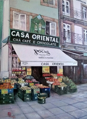 Casa Oriental- Oporto par Tomás Castaño, Peinture en vente sur Singulart