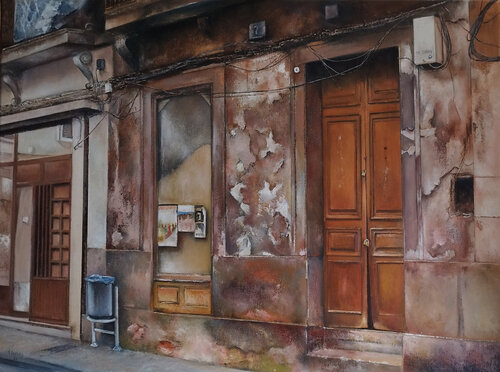 Fachada decadente by Tomás Castaño, Painting for Sale on Singulart