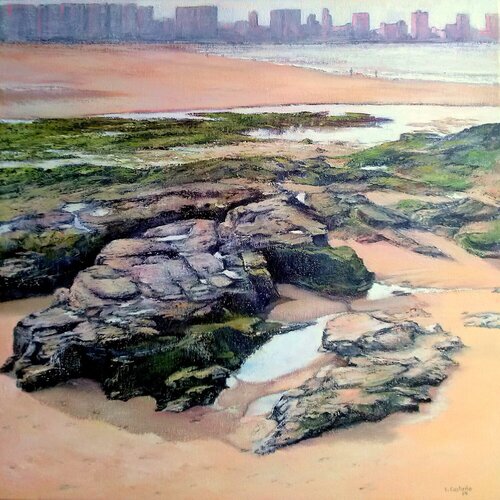 Playa de San Lorenzo- Gijón von Tomás Castaño, Malerei kaufen auf Singulart