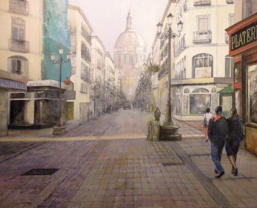 Calle Alfonso I- Zaragoza von Tomás Castaño, Malerei kaufen auf Singulart