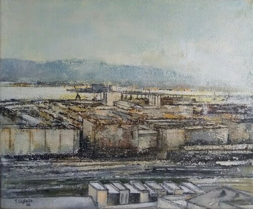 Puerto de Raos- Santander di Tomás Castaño, Pittura in vendita su Singulart