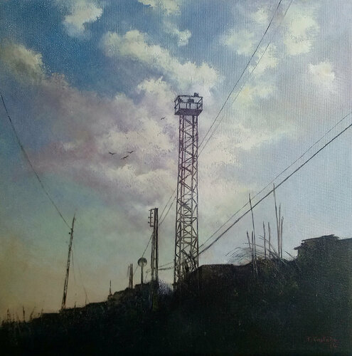 Puesta de sol en la Peña del Cuervo von Tomás Castaño, Malerei kaufen auf Singulart