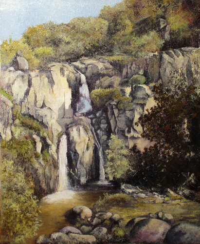 Cascada de la Cicutina- Arribes del Duero di Tomás Castaño, Pittura in vendita su Singulart