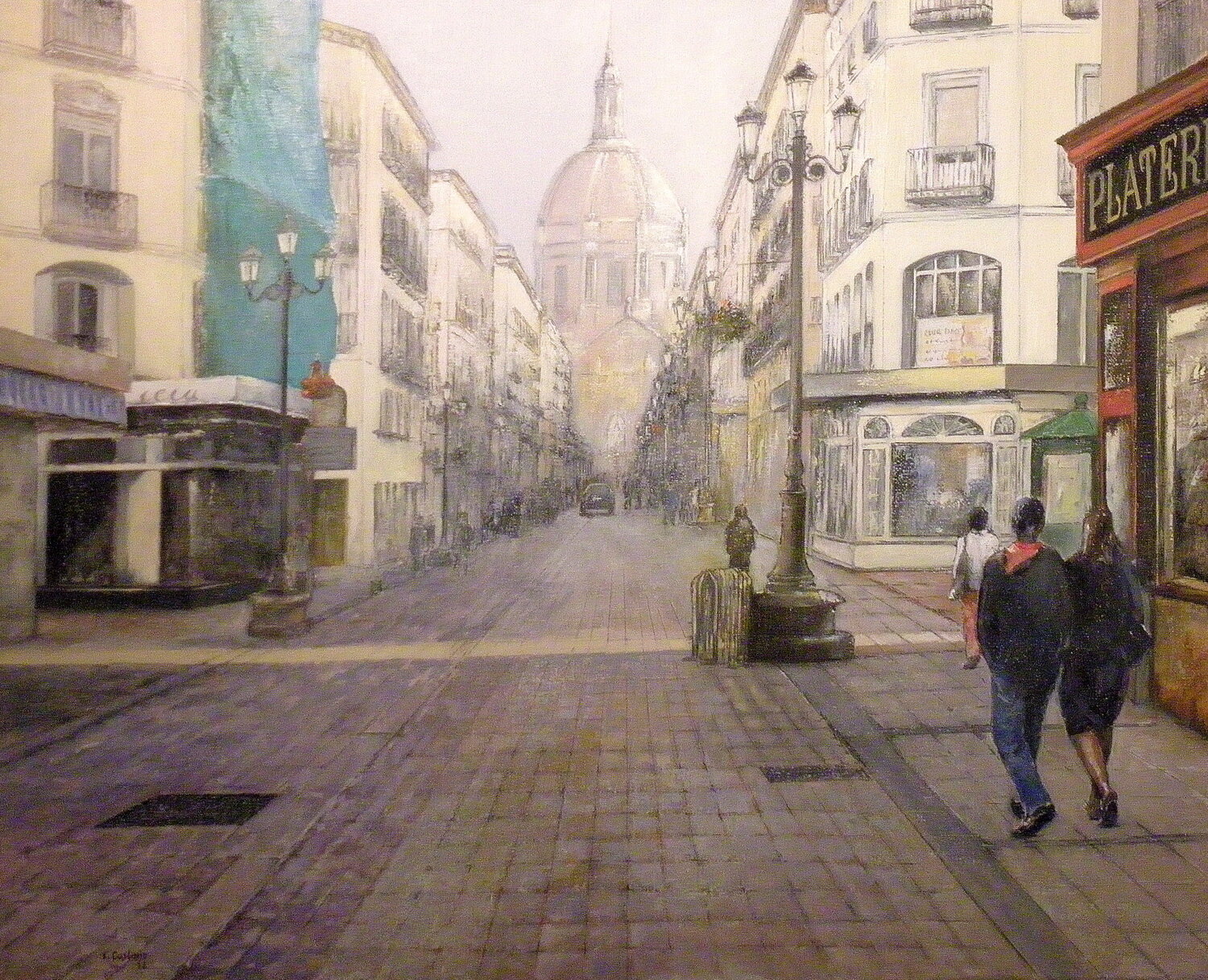 Calle Alfonso I- Zaragoza Tomás Castaño Originalgemälde zu verkaufen