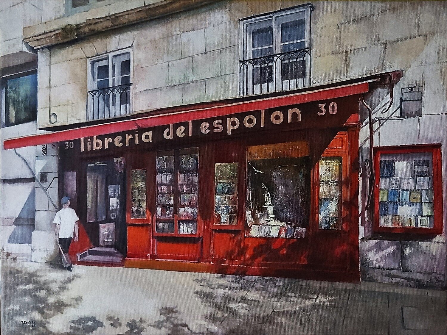 Librería del Espolón- Burgos Tomás Castaño Originalgemälde zu verkaufen