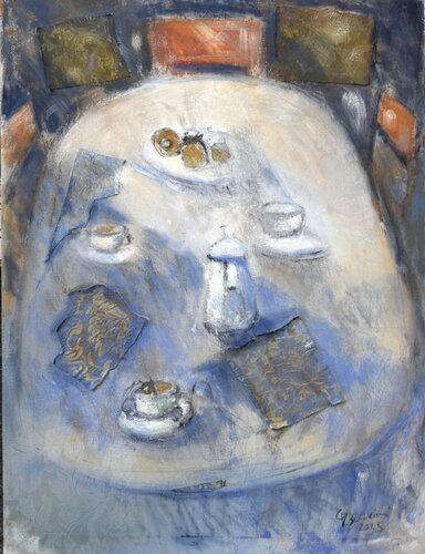 Abbracci a colazione van Simone Butturini, Schilderij te koop op Singulart