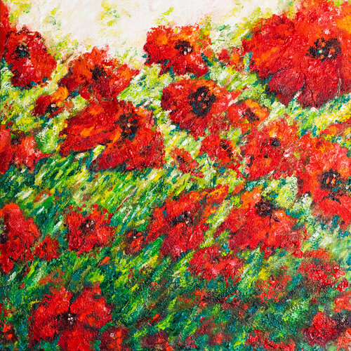 Les coquelicots rouges de l'Espagne | The Red poppies of Spain | Las amapolas rojas de España | Die roten Mohnblumen von Spanien van Cristina Stefan, Schilderij te koop op Singulart