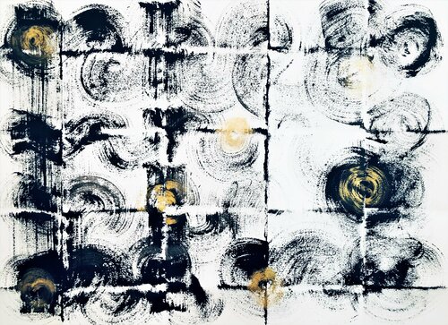 Codes mnémoniques #004  - Art Abstrait contemporain en Noir et Blanc | Mémoire by Cristina Stefan, Work on Paper for Sale on Singulart