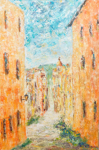 Montblanc, Espagne - Village à l'heure de la sieste | Village at Siesta Time - Montblanc, Spain | di Cristina Stefan, Pittura in vendita su Singulart