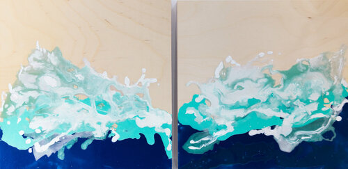 Les mouvements de la mer - diptyque di Cristina Stefan, Pittura in vendita su Singulart