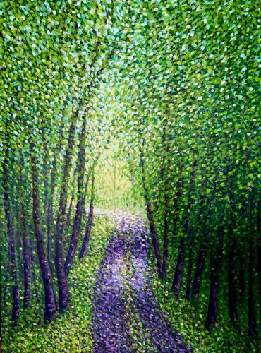 Le chemin de la forêt verte par Cristina Stefan, Peinture en vente sur Singulart