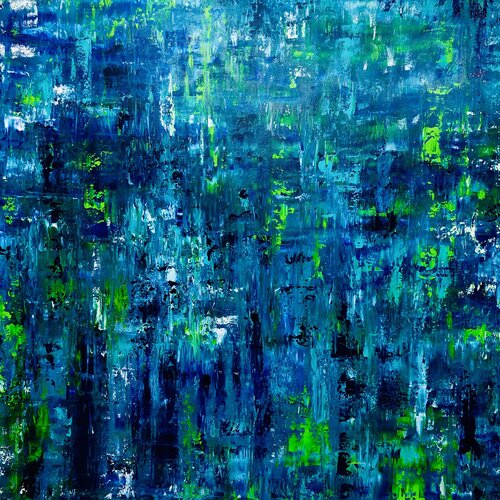 Cascade abstraite - Peinture Originale en Acrylique | Art Contemporain by Cristina Stefan, Painting for Sale on Singulart