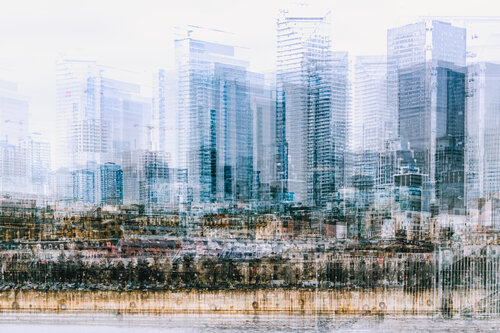 Les quais de Montréal (sur papier aquarelle) de Cristina Stefan, Fotografía a la venta en Singulart