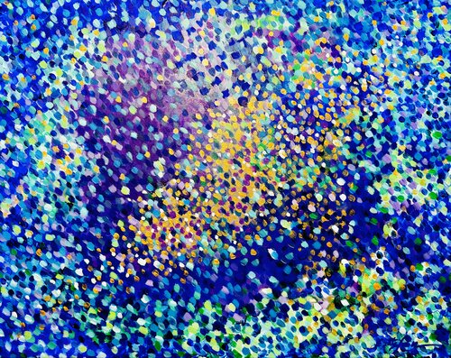 Matin sur la baie - Art abstrait Pointilliste Marin | Style Divisionniste von Cristina Stefan, Malerei kaufen auf Singulart