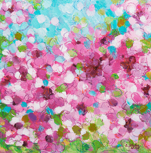 Printemps - pêchers en fleurs von Cristina Stefan, Malerei kaufen auf Singulart