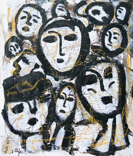 Passants, visages de rue II - Miniature de Cristina Stefan, Obra en papel a la venta en Singulart