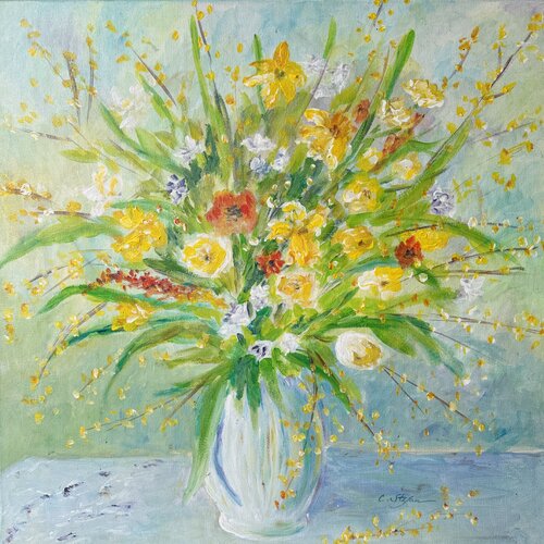 Bouquet ensoleillé par Cristina Stefan, Peinture en vente sur Singulart
