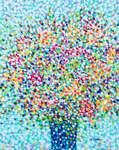 SOLD - Bouquet de fleurs multicolore par Cristina Stefan, Peinture en vente sur Singulart