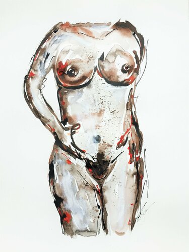Nue | Nude | Desnuda  ( #001) par Cristina Stefan, Œuvre sur papier en vente sur Singulart