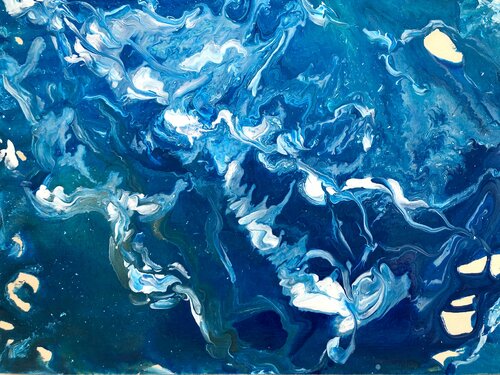 Océan abstrait | Abstract ocean par Cristina Stefan, Peinture en vente sur Singulart