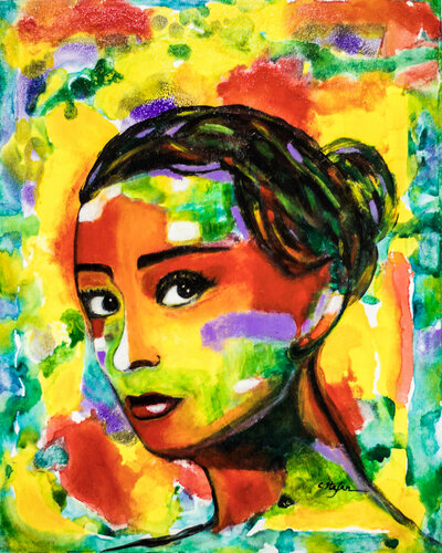 Audrey Hepburn - Hommage à une icône du cinéma et de la beauté | Tribute to an icon of cinema and beauty di Cristina Stefan, Pittura in vendita su Singulart