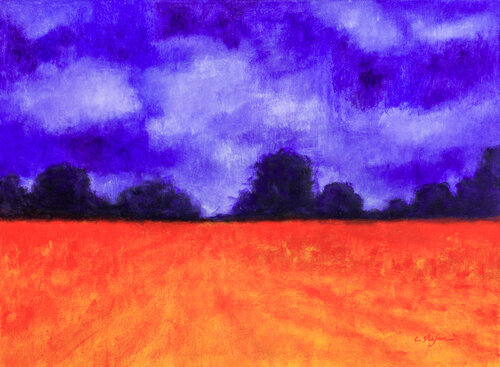 Début d'automne - Paysage Contemporain | Peinture Minimaliste Cristina Stefan